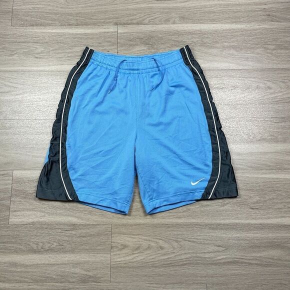 Nike Shorts Mens Large Blue Basketball Hoop Mesh Athletic Sports Training - Picture 1 of 7
